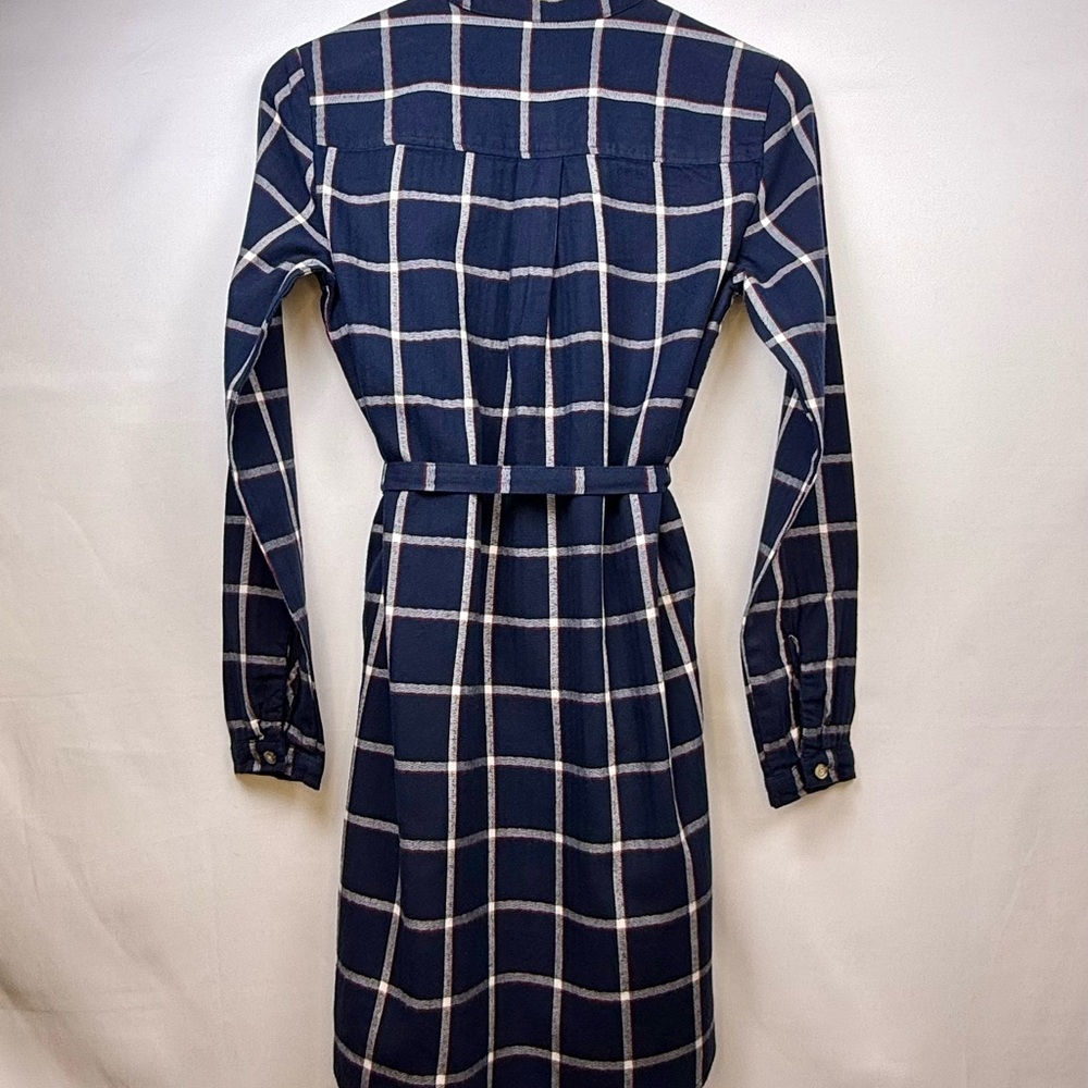 Abercrombie & Fitch Plaid Flannel Shirt Dress | Navy Plaid | XS - Picture 3 of 7